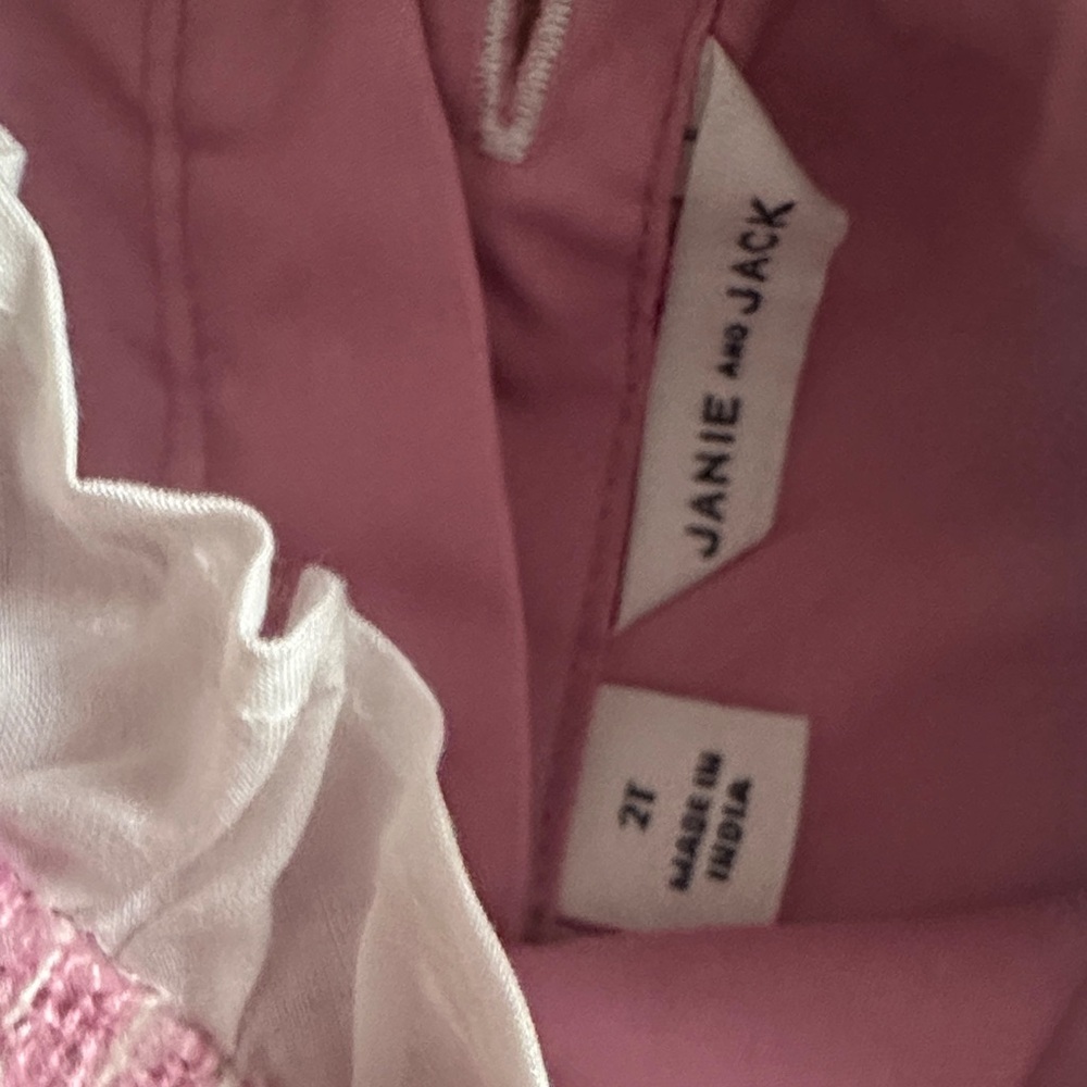Janie and Jack Pink Tweed Pinafore Dress with Matching Pink Padded Headband - Picture 2 of 3